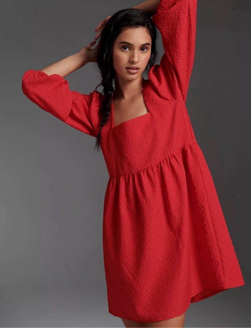 Anthropologie Amadi Esther Mini Red/Pink Sz Large Dress